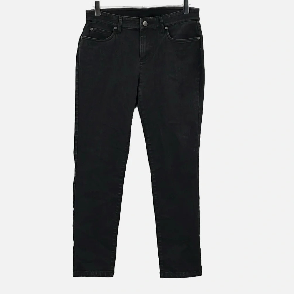 Eileen Fisher Petite Organic Cotton Blend Jeans in Washed Black - Size 10P